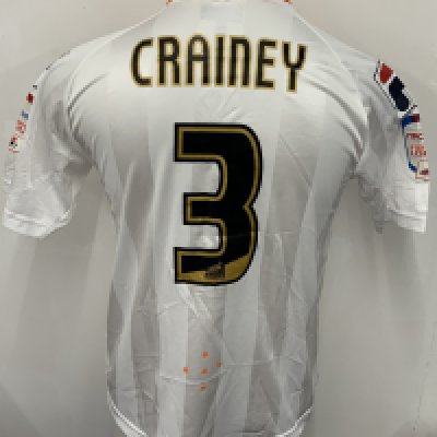 Blackpool 2011 - 2012 Match Worn Football Shirt: White short sleeve shirt. Number 3 Crainey. NPower Football League badging. 