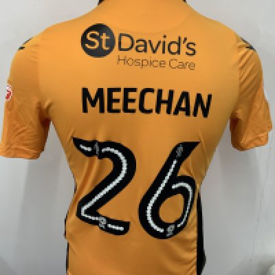 Newport County 2016 - 2017 Match Worn Football Shirt: Gold short sleeve shirt. Number 26 Meechan to rear. League Two Sky Bet badging. 