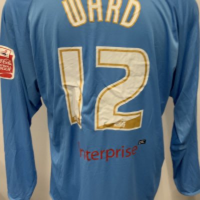 Preston 2005 - 2006 Match Worn Football Shirt: Blue long sleeve shirt. Number 12 Ward. Coca Cola League badging. 