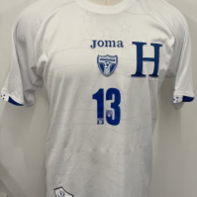 Honduras 2010 Match Worn Football Shirt: White short sleeve shirt. Number 13. Worn by David Suazo during World Cup Qualifier v El Salvador on 14 October 2009.