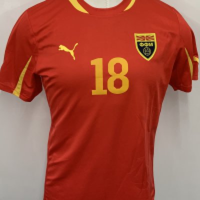 North Macedonia 2014 Match Worn Football Shirt: Red short sleeve shirt. Number 18. Worn by Blazhevski on 5 March 2014 v Latvia when he came on as substitute on 81 minutes. 