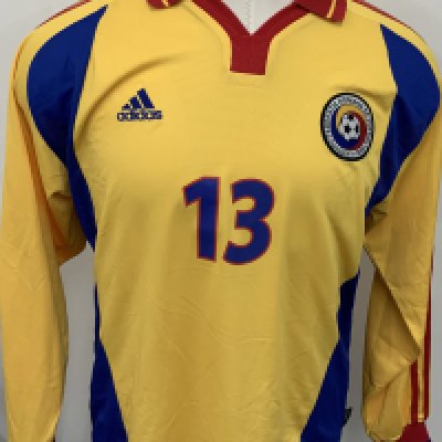 Romania 2002 Match Worn Football Shirt: Yellow long sleeve shirt. Number 13.  Worn in a friendly fixture Croatia on 20 November 2002.