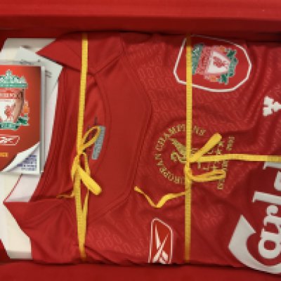 Liverpool Istanbul 2005 Special Edition Boxed Shirt: Shirt is in a slip case box and is embossed with the details from the famous Champions League win. 