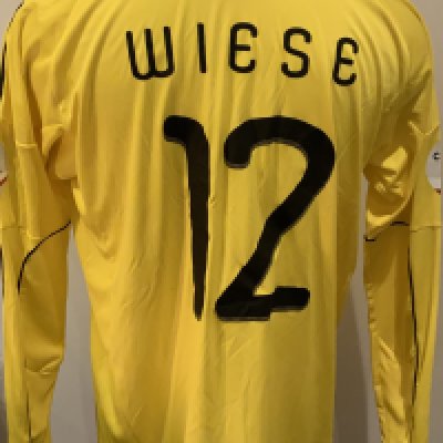 Germany Match Issued Football Shirt: Yellow long sleeve goalkeeper shirt with Wiese 12 to rear. Issued for the match v Poland on 6 September 2011 but goalkeeper opted for red during the match. 