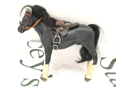 A Julip 1980s Thoroubred Gelding, Black With black Mane, Four White Stockings With Blaze.