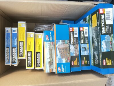 A Box Containing H0 And N Gauge Model Kits And Accessories. No Reserve.