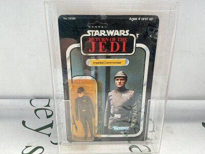 A Vintage Star Wars Kenner Carded Imperial Commander, Unpunched And In A Perspex Case.