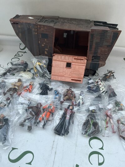 A Modern Star Wars Transporter (Sandcrawler)  And Rare Loose Figures.