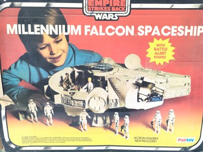 A Boxed Vintage Star Wars Millennium Falcon, parts Missing.