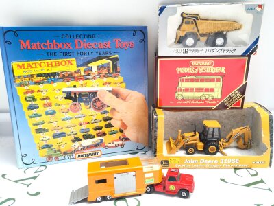 A Box Containing Various Boxed And Loose Diecast Including A Matchbox Collectors Book. No Reserve.