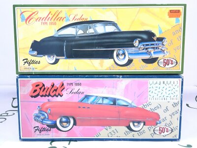 2 X Japanese Tin Plate 50s Cars. A Cadillac Sedan And A Buick Sedan. No Reserve, From A Lifetime Private Collection To Be Sold. (2).