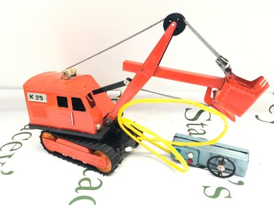 A Alps (Japanese) Remote Controlled Tinplate Excavator. No Reserve, From A Lifetime Private Collection To Be Sold.