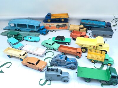 A Collection Of Re-Painted And Playworn Diecast Including A Boxed Dinky Big Bedford Lorry #522. No Reserve, From A Lifetime Private Collection To Be Sold.