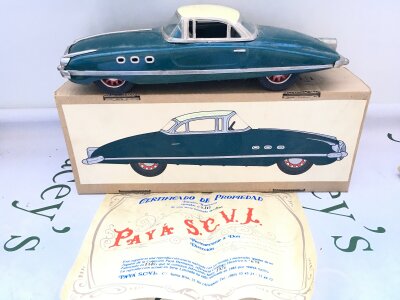 A Boxed Spanish Reproduction Of A TinPlate 1949 Packard Turismo by Paya., With Certificate,No Reserve, From A Lifetime Private Collection.