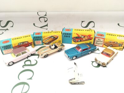 4 Boxed Corgi Diecast Vehicles. A Fiat 2100, A E Type Jaguar Comp Model #312, A Gaia L.6.4 #241 And A Triumph Coupe #231.