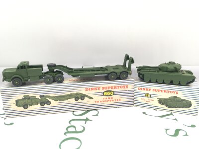 A Boxed Dinky Supertoys Tank Transporter #660 And Centurion Tank #651.