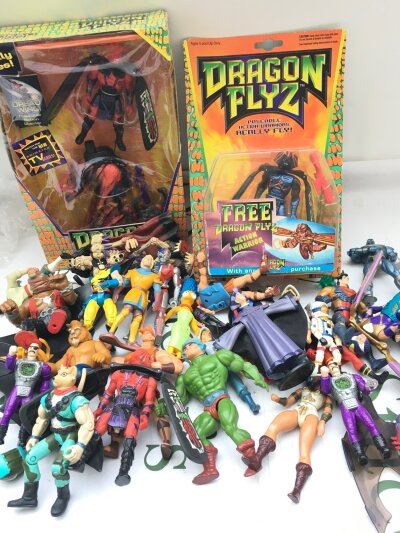 A Collection Of Various Loose Figures And 2 Boxed Dragon Flyz. No Reserve.