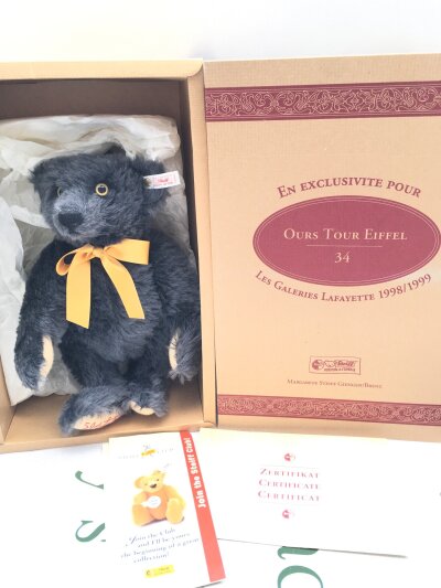 A Boxed Steiff Eiffel Tower Teddy Bear Limited Edition 198/1999.