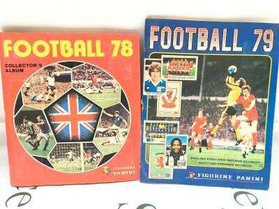 2 Completed Panini Football Stcker Books From 1978 And 1979. No Reserve.