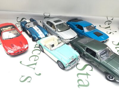 A Box Containing 1/18 Scale Diecast Cars. No Reserve.