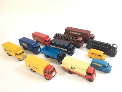 A Collection Of Dinky Diecast Lorrys And Vans, Some Re-Painted/Re-Stored.