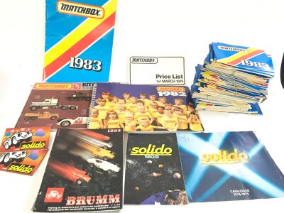 A Collection Of Diecast Catalogs Including Matchbox, Slolido, Brumm.