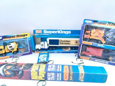 A Collection Of Boxed Matchbox Superkings, and A Airport Playmat. Boxes In Various States.