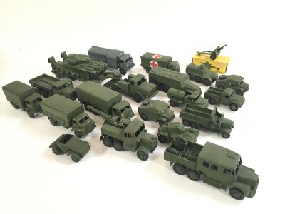 A Collection Of Dinky Military Vehicles, Mostly All Have Been Re-Painted. No Reserve.