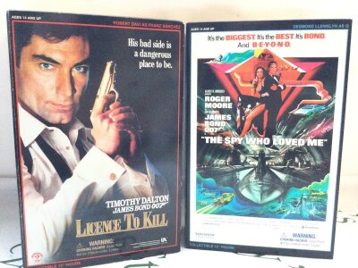 2 X Boxed Sideshow Collectables Figures From The James Bond Movies Licence To Kill And The Spy Who Loved Me.