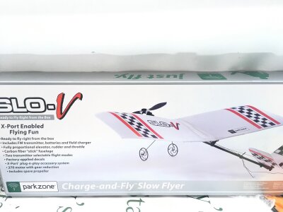 A Boxed ParkZome SLO-V Radio Controlled Airplane, Ready To Fly. No Reserve.