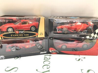 A Collection Of Various Boxed AndLoose Diecast Mostly 1/18 Scale Including Hotwheels, Burago, Minichamps Etc. No Reserve.