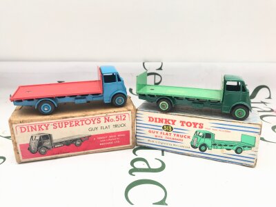 A Boxed Dinky Guy Flat Truck #512 And A Guy Flat Truck With Tailboard #513.