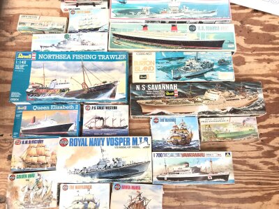A Collection Of Boxed Model Kits by Airfix And Revell, including A Rare Free Enterprise II.