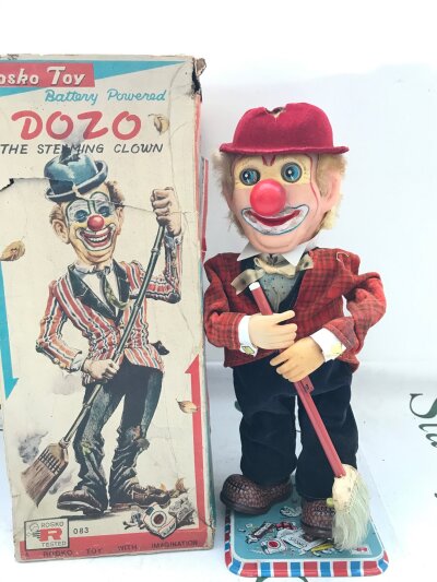 A Boxed Rosko Battery Powered Dozo The Steaming Clown. No Reserve.