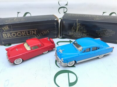 2 X 1/43 Scale Brooklin Models. A 1956 Ford Thunderbird Hard Top #BRK 13 And A 1953 Kaiser Manhattan Four Door Sedan #BRK 29. No Reserve.