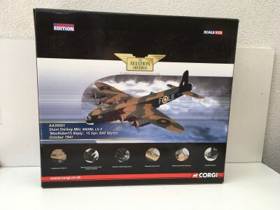 A boxed Corgi Aviation Archive diecast Model featuring a Short Stirling MkI  McROBERTS REPLY . AA39501 limited edition 1:72 scale.  No reserve.