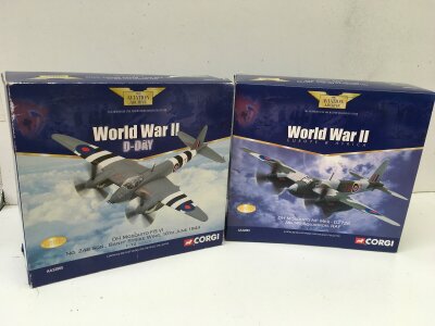 2x boxed Corgi Aviation Archive diecast models featuring AA32805 DH Mosquito FB VI…AA32803 DH Mosquito NF MkII..  both limited edition 1:72 scale.  No reserve.