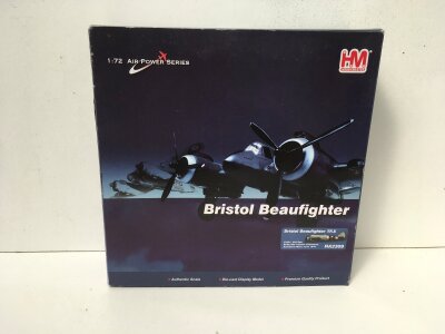 Boxed Hobbymasters. Diecast model in the Air Power series.  Features a Bristol Beaufighter HA2309 . 1:72 scale no reserve.