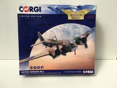 Boxed Corgi Aviation Archive diecast model featuring a Bristol Blenheim MkI.  AA38408 limited edition 1:72 scale.  No reserve.