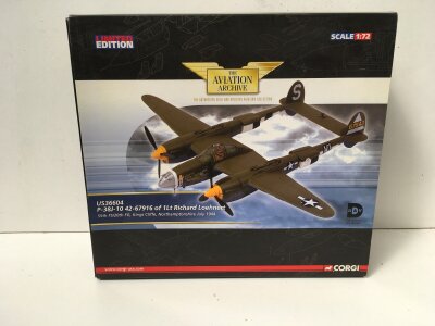 Boxed Corgi Aviation Archive diecast model featuring a P38j10 California Cutie.  US36604 limited edition 1:72 scale.  No reserve
