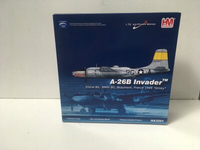 Boxed HobbyMaster diecast model in the Air Power series featuring A26B Invader STINKY.  HA3201  1:72 scale. No reserve