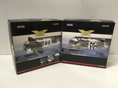 2x Corgi limited edition Aviation Archive diecast models featuring AA38701 a Spitfire MkXIV and US32228 a P51D5.  1:72 scale. No reserve (2)