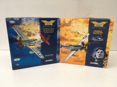 2x boxed Corgi Aviation Archive diecast models featuring AA32203 P51D mustang. BUNNIE and 49302 P51D mustang in the Flying Aces series.  Both limited edition 1:72 scale.  No reserve