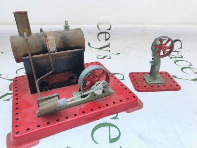 A Mamod Stationary Steam Engine And A Power Press Accessory. No Reserve.
