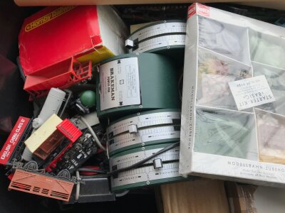 A Large Box Containing Model Railway Accessories etc. No Reserve.