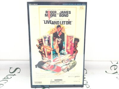A Boxed Sideshow Collectibles 12 Inch Figure Of James Bond, Roger More In Live And Let Die.