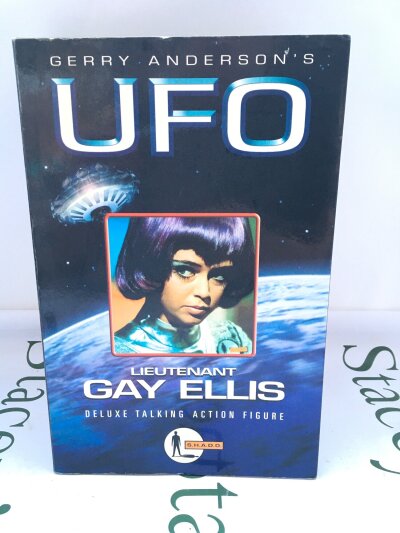 A Boxed Product Enterprise U.F.O Lieutenant Gay Ellis Deluxe Talking Action Figure.