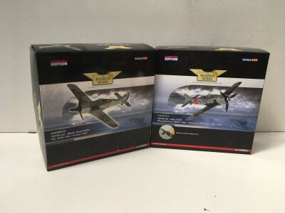 2x boxed Corgi Aviation Archive diecast models featuring AA34312 Focke Wulf FW190 A5 and AA34314 FW190 A8. stab JG300.  Limited edition 1:72 scale.  No reserve. (2)