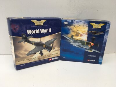2x Boxed Corgi Aviation Archive diecast models featuring AA32501 Junkers JU87 Stuka B2 and AA32201 P51D Mustang OLD CROW.  Limited edition 1:72 scale.  No reserve (2)