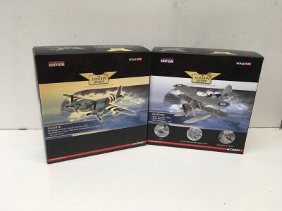 2x Boxed Corgi Aviation Archive diecast models featuring AA32816 DH Mosquito B XX. Wing Commander Guy Gibson VC. DSO. DFC. and AA36310A  Fairey Swordfish MkI.  Limited edition 1:72 scale.  No reserve (2)